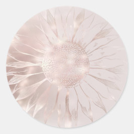 pegatina redondo clásico de girasol