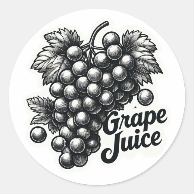 Pegatina redondo clásico de jugo de uva oscura (Anverso)