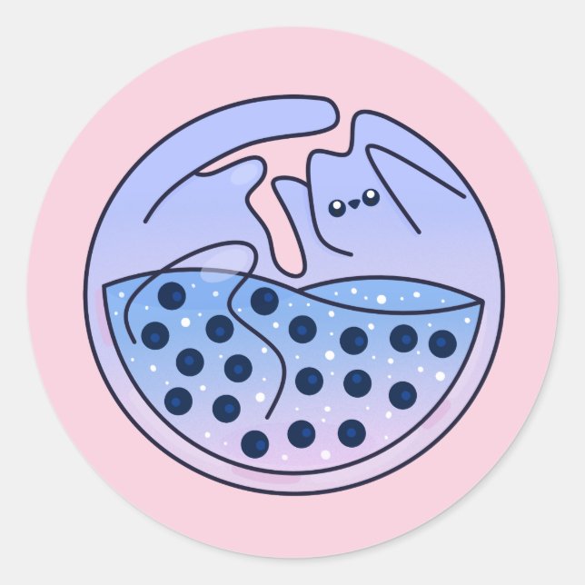 Pegatina redondo clásico de Kitten (Anverso)