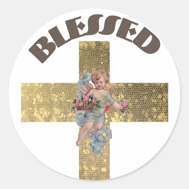 Pegatina redondo clásico de la biblia (Anverso)