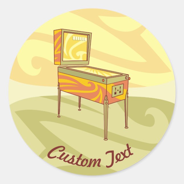 Pegatina redondo clásico de la máquina Pinball (Anverso)