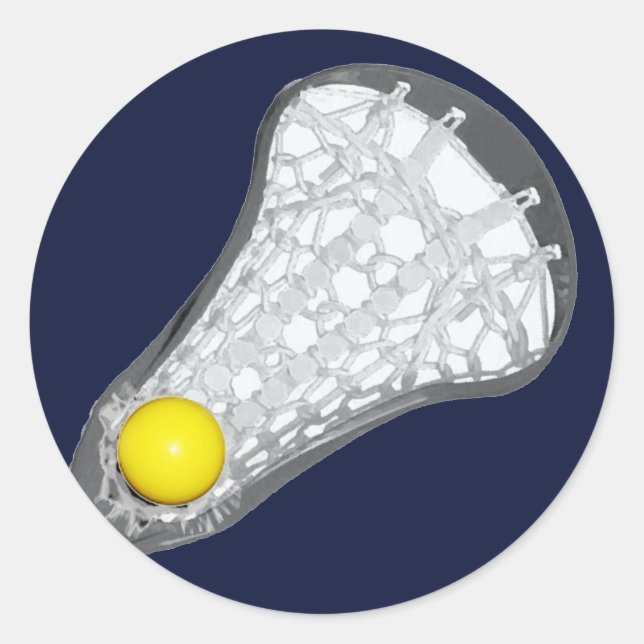 Pegatina redondo clásico de la marina Lacrosse Tea (Anverso)