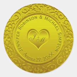 Pegatina redondo clásico de la mirada del Relieve