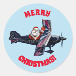 Pegatina redondo clásico de la ola de Santa María