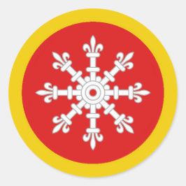 PEGATINA redondo clásico de la placa de la poblaci