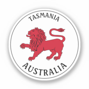 Pegatina redondo clásico de la placa de Tasmania (