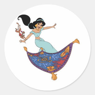 Pegatina redondo clásico de la Princesa Jasmine