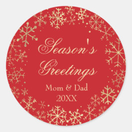 Pegatina redondo clásico de la temporada de oro ro