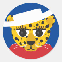 Pegatina redondo clásico de la vaquera de Texas