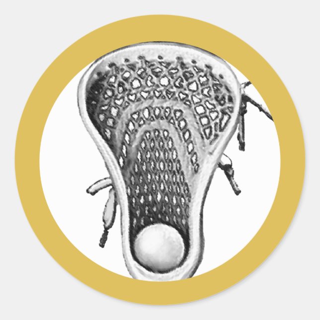 Pegatina redondo clásico de Lacrosse Team (Anverso)