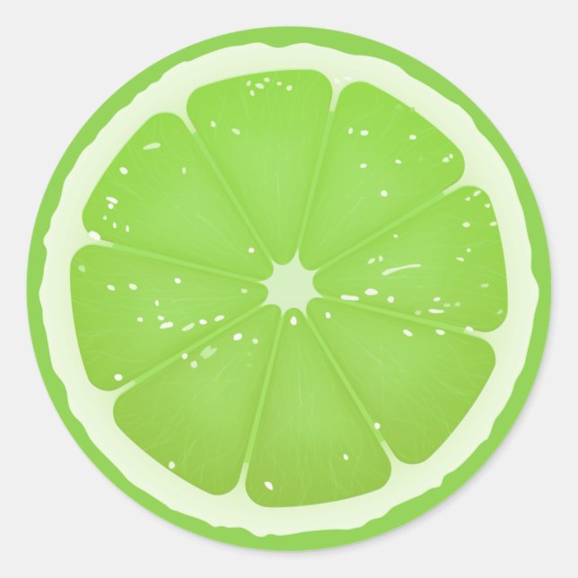 Pegatina redondo clásico de Lime Slice (Anverso)