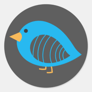 Pegatina redondo clásico de pájaros peculiares