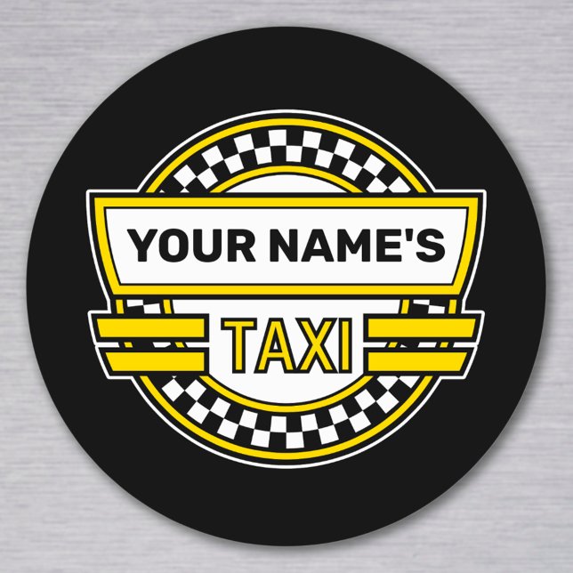 Pegatina redondo clásico de Rótulo de taxi persona (Subido por el creador)