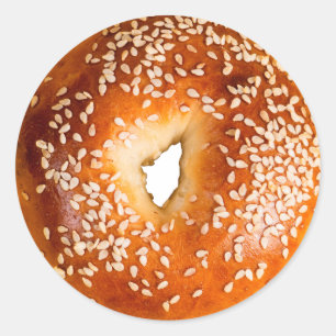 Pegatina redondo clásico de Sesame Bagel