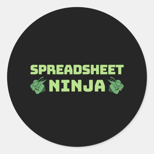 Pegatina redondo clásico de Spreadsheet ninja (Anverso)
