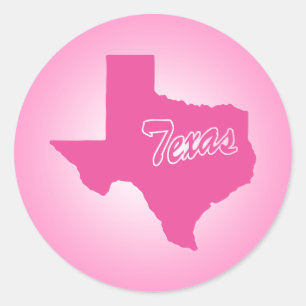 Pegatina redondo clásico de Texas para el estado r