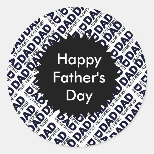 Pegatina redondo clásico de tipografía de papá, Ma (Anverso)