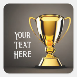 Pegatina redondo clásico de trofeo