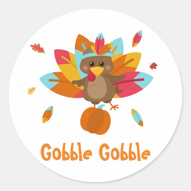 Pegatina redondo clásico de Turquía pegatina de ot (Anverso)