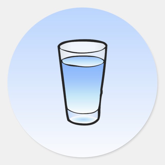 Pegatina redondo clásico de vidrio de agua (Anverso)