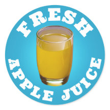 Pegatina redondo clásico de zumo de manzana fresca