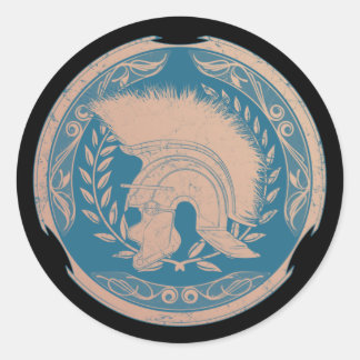 Pegatina redondo clásico del casco de Roma Centuri