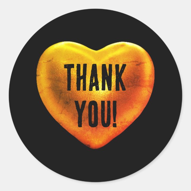 Pegatina redondo clásico del corazón de Grunge (Anverso)