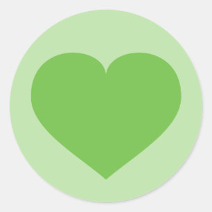 Pegatina redondo clásico del corazón verde
