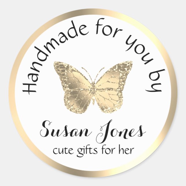 pegatina redondo clásico del logotipo de negocios  (Anverso)