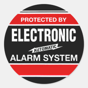 Pegatina redondo clásico del sistema de alarma ele