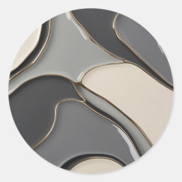 Pegatina redondo clásico en gráfico elegante