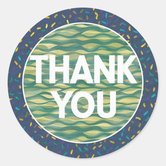Pegatina redondo clásico Hermoso diseño de agradec (Anverso)