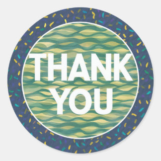 Pegatina redondo clásico Hermoso diseño de agradec