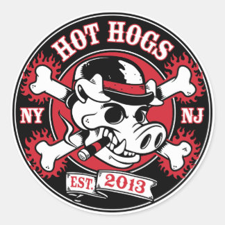 Pegatina redondo clásico Hot Hogs™