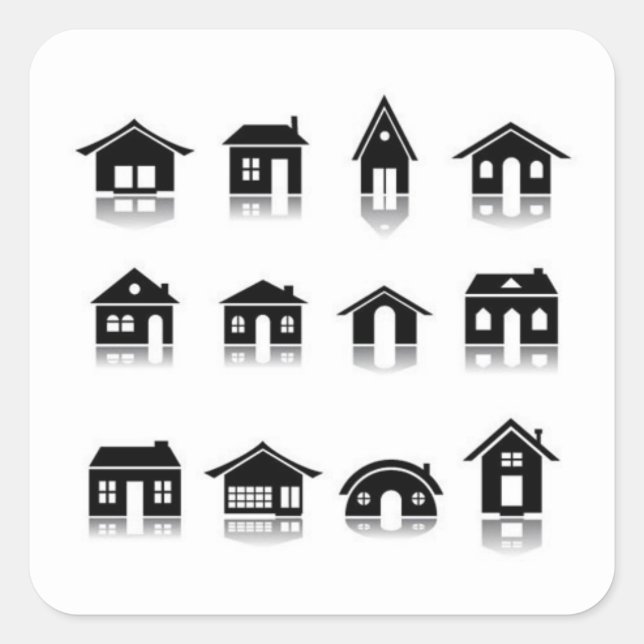 pegatina redondo clásico house-icon-set2 (Anverso)