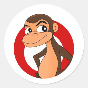 Pegatina redondo clásico personalizado Chimp