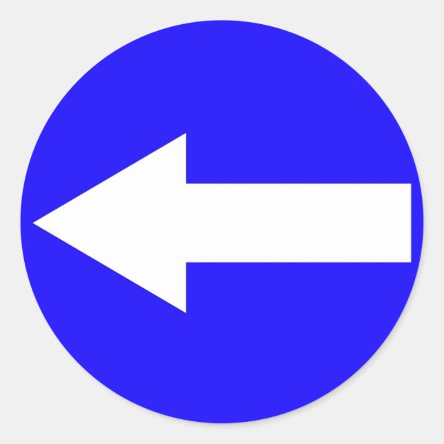 Pegatina redondo con flecha a la izquierda (Anverso)