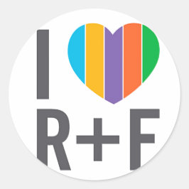 Pegatina redondo - corazón RF