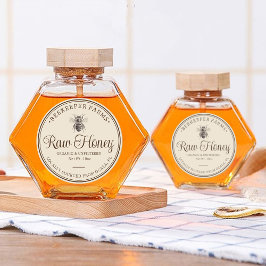 Pegatina redondo de Apiario de Abejas de la Etique