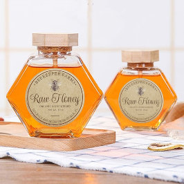 Pegatina redondo de Apiario de Abejas de la Etique