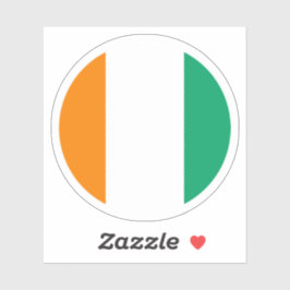 Pegatina redondo de bandera de Costa de Marfil