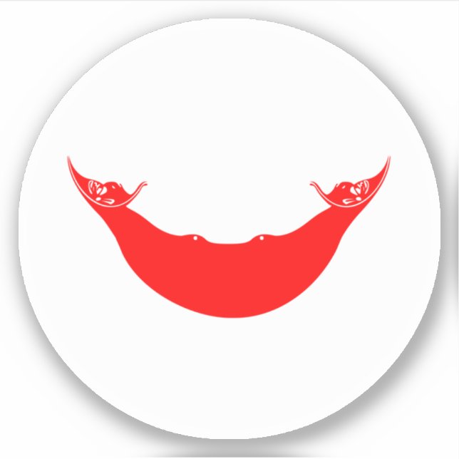 Pegatina redondo de bandera de Isla de Pascua (Anverso)