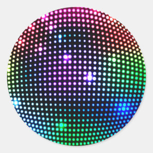 Pegatina redondo de bola disco colorida