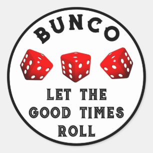 Pegatina redondo de Bunco Game Night Classic