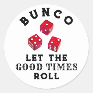 Pegatina redondo de Bunco Game Night Classic