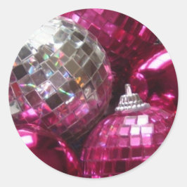 Pegatina redondo de burbujas rosadas