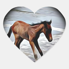 Pegatina redondo de castaño jugando en el bosque