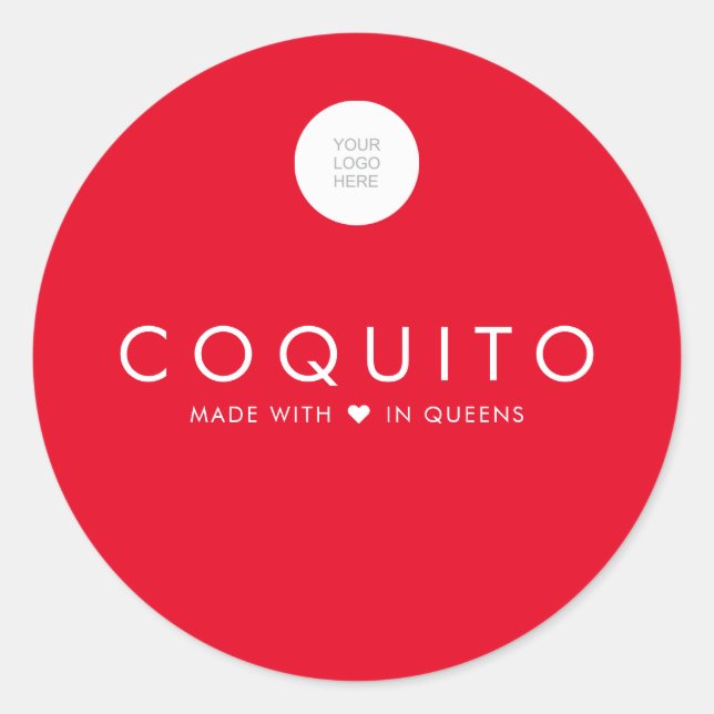 Pegatina redondo de Coquito Business Classic (Anverso)