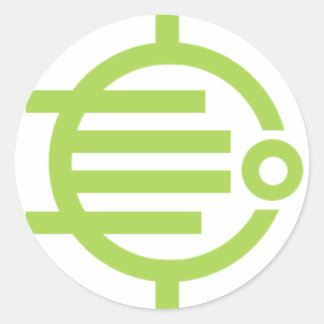 Pegatina redondo de cuatro hojas