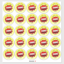 Pegatina Redondo de cumpleaños de 2,5" para superhéroes cóm